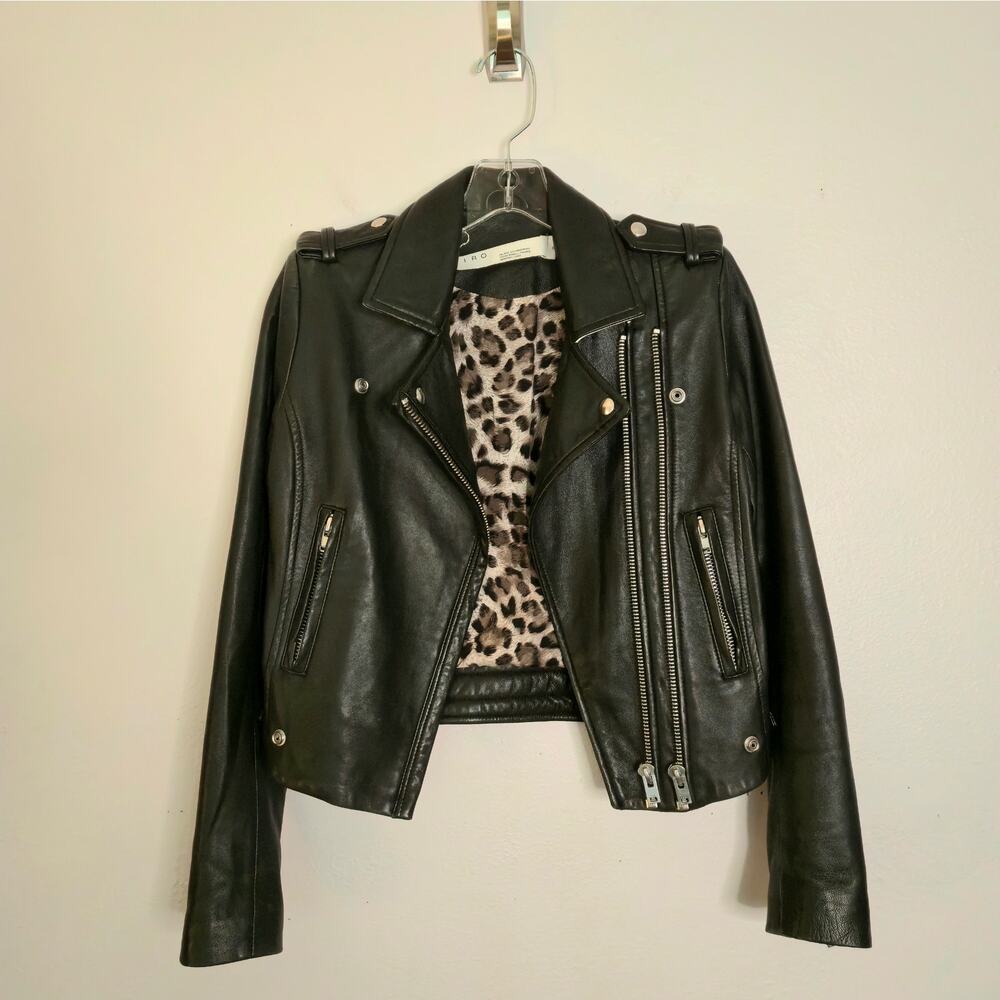 Edgy Chic Casual Capsule IRO Dylan Leather Moto Jacket Size 4 Rocker Wardrobe
